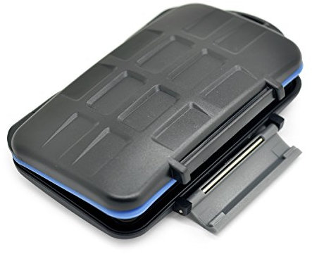 iProtect case cover for 4 CF cards, 2 Micro SD card, 2 SD cards, 2 xD cards, 2 memory stick PRO Duo memory cards hard case in black