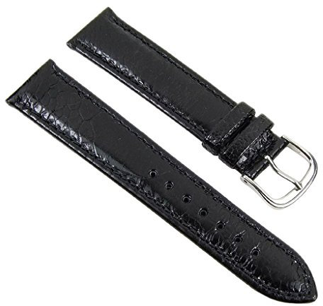 Barington Ersatzband Uhrenarmband Leder Schwarz Straussbein 20mm 59462010