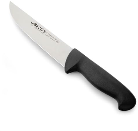 Arcos Fleischermesser aus Nitrum Edelstahl - Ideal für Fleisch - Ergonomischer Griff aus Polypropylen, für Langzeit- und Schwerlastgebrauch - Schwarz, Serie 2900