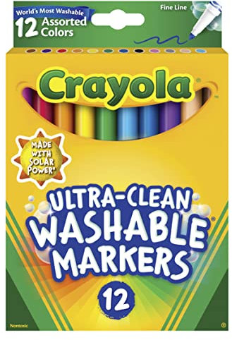 CRAYOLA 58-7813 Filzstifte mit feiner Linie, waschbar, 12 Stück
