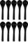 BambooMN Brand - Black 3.5 Round Head Small Solid Bamboo Spice/Salt/Sugar Spoons, 10pcs