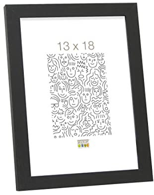 Deknudt Frames S44CF2 Basic Cadre Photo Bois/MDF Noir Fin 13 x 18 cm