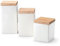 Continenta 3er Set Vorratsdosen aus Keramik, quadratisch, mit Holzdeckel, Profi Vorratsbehälter, 0,8 Liter, 1,0 Liter und 1,2 Liter, Set by Danto®