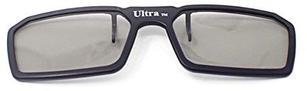 Ultra 1 Pair of Black 3D Clip On Glasses Passive 3D Glasses Men Women Compatible with RealD Cinemas 3D Glasses for TV Movie Glasses For Prescription Glass Wearers Circular Polorised Cinema Glasses