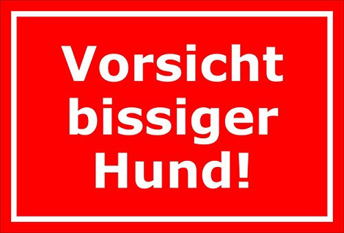 Melis-Folienwerkstatt Schild Achtung Freilaufender Hund Warnschild Hinweisschild Vorsicht bissiger Hund – 15x20cm, 30x20cm und 45x30cm – Bohrlöcher - Aufkleber Hartschaum Aluverbund -S00038D
