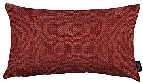 McAlister Textiles Herringbone Tweed | Kissenbezug für Sofakissen in Rot | 40 x 60 cm | traditionelles gewobenes Fischgräten-Muster | Deko Kissenhülle für Sofa, Bett, Couch
