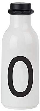 Design Letters Persönliche Trinkflasche Weiß (O) | BPA-Frei | 500 ml | Tritan Wasserflasche im Nordisches Design | Auslaufsicher | Spülmaschinengeeignet | erhältlich von A-Z