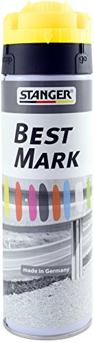 Stanger Best Mark Stop & Go Fluoreszent 500 ml Neongelb- Markierspray von Oberflächen aller Art - Asphalt, Erde, Bäume, Rasen, Beton & mineralische Untergründe