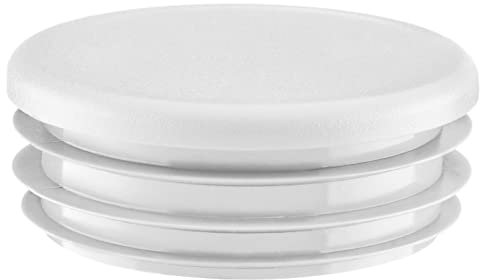 EMFA Lamellenstopfen rund 60mm Weiß 5 Stück Rohrstopfen rund Endkappe Stahlrohr 60mm Kunststoff Stopfen für Rundrohre Rohrverschlussstopfen Kunststoffkappen für Rohre Rohrendkappen 6cm