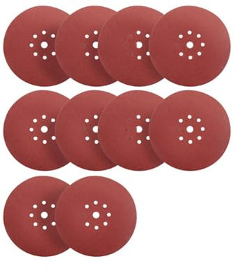 S&R Disque de Ponçage Papier Abrasifs Ø 225 mm. Jeu de 10 Disques - Grain 180 pour Ponceuse Girafe