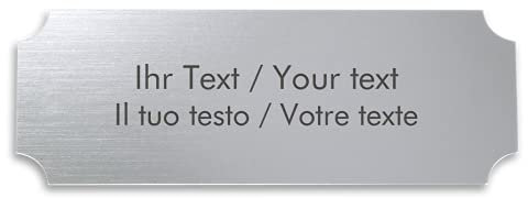 Personalisiertes Türschild in Edelstahl-Optik mit Gravur - Acrylschild silber-metallic, 100 x 36 mm, eckig - Klingelschild, Namensschild