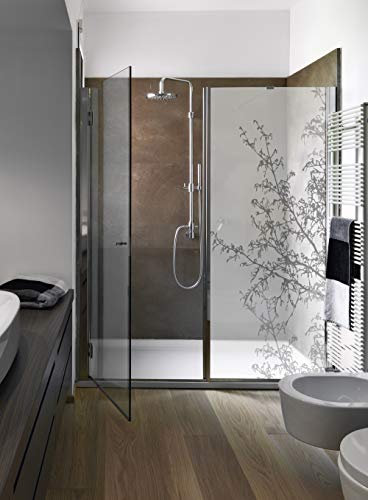 PLAGE Sticker PAROI DE Douche-Canopée Anthracite Decoración Adhesiva para Pared de Ducha, Vinilo, Gris, 80x200cm