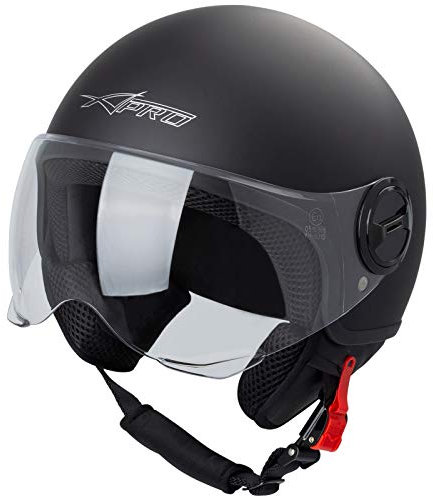Motorradhelm Motorrad Roller Jet Helm Demi Avio Viser Homologiert SonicMoto Matt Schwarz S