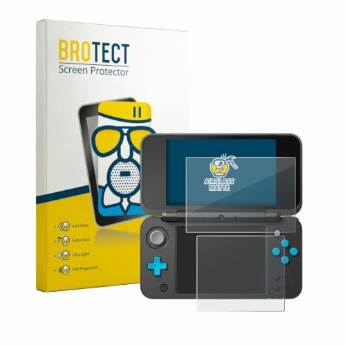 BROTECT Schutzglas für Nintendo 2DS XL | Entspiegelnder Displayschutz Made in Germany Schutzfolie Glas Matt Anti-Reflex Kratzfest 9H Anti-Fingerprint Einfache Montage