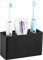 Luxspire Zahnbürstenhalter, 3 Fächer Harz Elektro Zahnbürsten Halter Zahnpastaständer Organizer Halter für Elektrische Zahnbürsten, Zahnpasta, Stifte - Schwarz