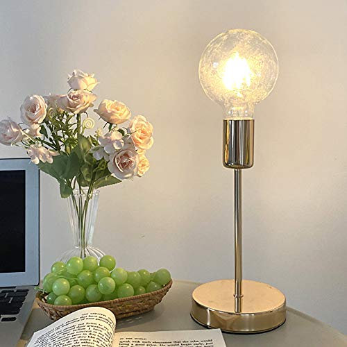 Mengjay Retro Antike E27 Edison Glühbirne Industrielampe Metall Schreibtischlampe Vintage LED Tischlampe für Arbeitszimmer Büro Schlafzimmer Wohnzimmer Tisch Nachttischlampen Tischleuchte (Golden)