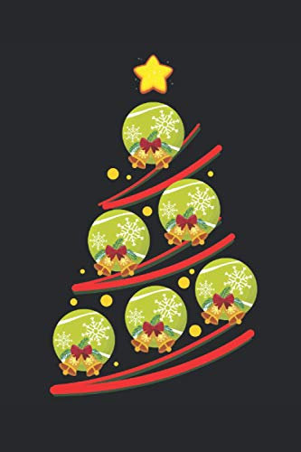 Tennis Christmas Ornaments Tree Xmas Gift: Journal, Notebook, Diary, 120 Blank Lined Pages, 6 x 9 inches, Funny Gift