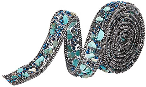 PH PandaHall 1m Kristall Strassband Zum Aufnähen, 16mm Diamant Glitzernde Band Aufbügeln Eines Strassband Türkisfarbenes Glitzerband Für DIY Hochzeit Brautkleid Schuhe Telefon Dekor, Metallgrau