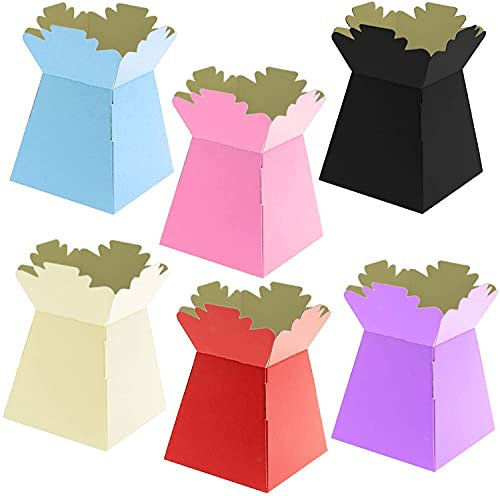 Floralcraft Super 6 Assorted Hand-Tied Vase Florist Bouquet Box, Presentation/Transporter Box/Flower Plant Aqua Boxes, (Pack of 30)
