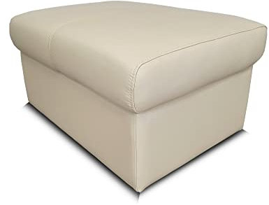 Quattro Meble Creme Echtleder Hocker aufklappbar mit Stauraum Leder MDR Cream Sitzhocker Rindsleder Sitzwürfel Fußhocker Polsterhocker Echt Leder Puff Model NT 2p (75 x 55 x H- 40 cm)