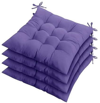ZZZMRH Chair Cushions Pack of 2 Seat Pads for Dining Chairs, Garden Chair Cushions Tie On_9 Stitch_Purple Indoor/Outdoor Seat Cushions Comfortable Chair Pads for Kitchen Seat Pads 9 stitch cushions