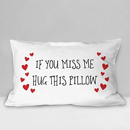 Burosev Hug This Pillow Throw Pillow Cover Love Theme Decorative Pillow Cover Long Distance Beziehung Gifts Decor Decorations for Home Bedroom Sofa Living Room (30,5 x 50,8 cm)