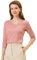 Allegra K Femmes Chemisier Dentelle Florale Col V Manches Longues Dentelle Bordure Festonnée déguisement Costume d'halloween Rose S
