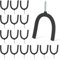 HUHOLE Screw in U Hook, Black, 16PC, Shovel Holder Wall Mount, U Hooks for Hanging Garden Tools