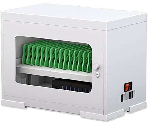 Wall Mount Charging Station | Locking Security Cabinet Charges 10/12/20/30 Devices | Charging Cart For School, Office, Healthcare & More (Color : White, Size : 20 slots)
