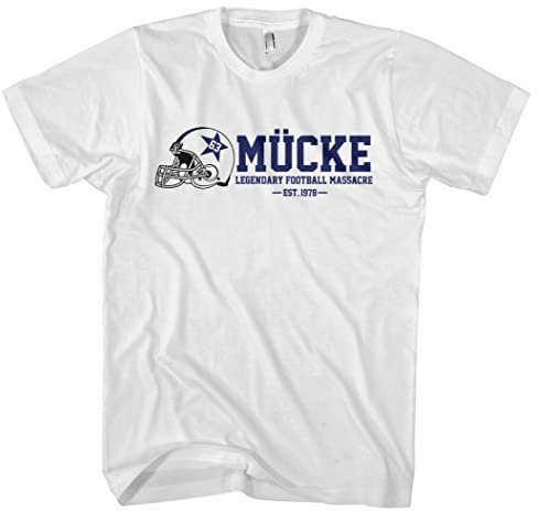 Mücke 63 Herren T-Shirt | Football Shirt Kult Weltkulturerbe | M3 Weiß (L)
