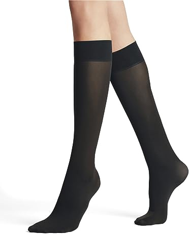 FALKE Damen Kniestrümpfe Pure Matt 50 DEN W Kh halb-blickdicht einfarbig 1 Paar, Grau Graphite 3146, 39-42