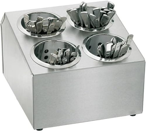 Adexa KFB04B Commercial Stainless Steel Cutlery Basket Holder, 4 Hole