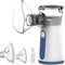 Inhalationsgerät Kinder Inhaliergeräte für Erwachsene Baby Inhalator Vernebler set mit Masken & Düse, Tragbar Leisel, Automatische Reinigungsfunktion