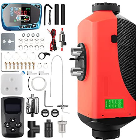 1inchome Riscaldatore diesel, riscaldamento da pavimento, diesel, 12 V, 2 kW/5 kW/8 KW, Air Diesel con silenziatore, interruttore LCD e telecomando per auto, camper