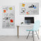 70x60cm Schadstofffreie Magnet Tafel Folie PVC-Frei - 13 Farben Tafel für Kinder - Wandtafel - selbstklebend & magnetisch inkl. Kreidestift (hellgrau)