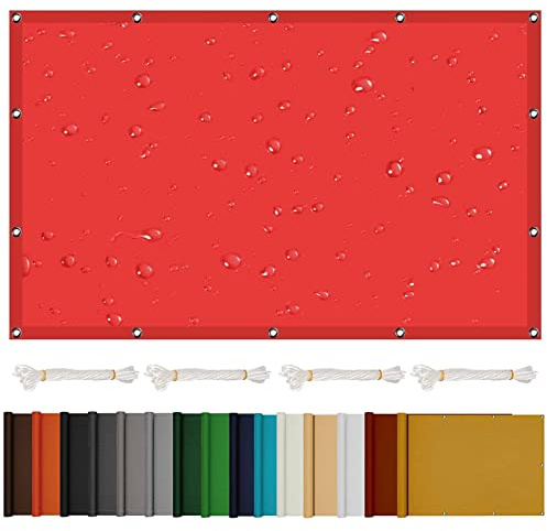 Dombrage Imperméable Rectangulaire 1.5 x 3.2 m Imperméable Protection Rayons UV Bache ombrage Auvent d'ombre avec Corde Libre et Oeillets pour Jardin,Piscine,Patio, Camping, Rouge