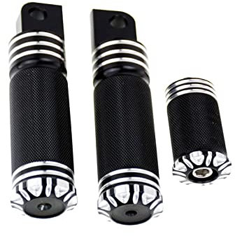 HCmotorku Repose-pieds de moto pour Harley Sportster XL883 XL1200 Touring Road King Softail Dyna Noir