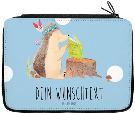 Mr. & Mrs. Panda Personalisierte Federmappe Igel Federschmuck - Personalisierte Geschenke, Tiere, Federmappe mit Namen, Abenteuer, Camping,