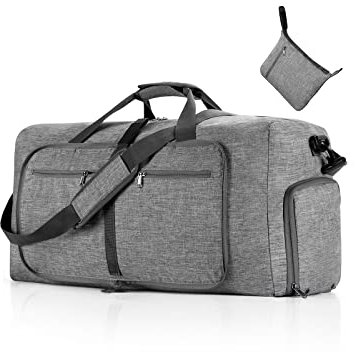 CORIOS Reisetaschen Duffle Bag für Herren/Damen 115L Faltbare Sporttasche Fitnesstasche Schwimmtasche Handgepäck mit Schuhfach Kabinenreisetasche Weekender Übernachtung Tasche Trainingstasche Grau
