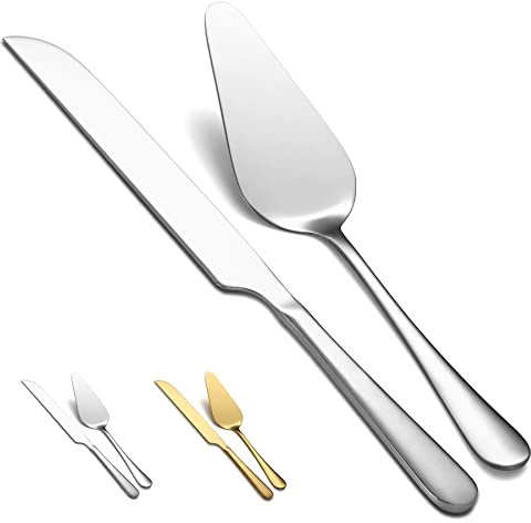 Kyraton Ensemble de Couteau Et Serveur de Gâteau de Mariage, ensemble de découpe de gâteau en acier inoxydable pour le mariage comprennent un coupe-gâteau et un serveur