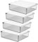 TUKA 4X 1,7L Unterschreibtisch-Schubladen 21x18x5,4cm, Selbstklebende Schubladen, Versteckte Unterbauschublade Aufbewahrungsbox unter Schreibtisch, Utensilien Stiftebox Transparent 4er Set TKD8607