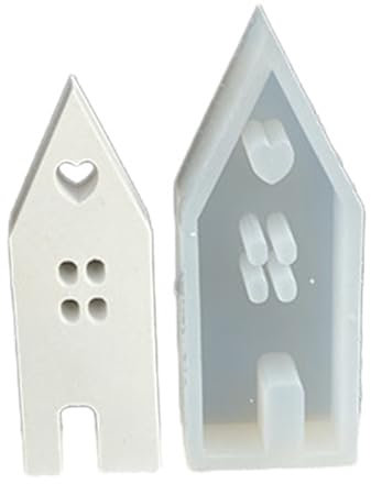Facynde Silikonformen Gießformen Häuser Kerzenformen Zum Gießen, Silikonform Haus Mit Fenster, Kerzenform Seifenform Epoxidharz Formen Haus Silikonform Für Sojawachs Kerzen