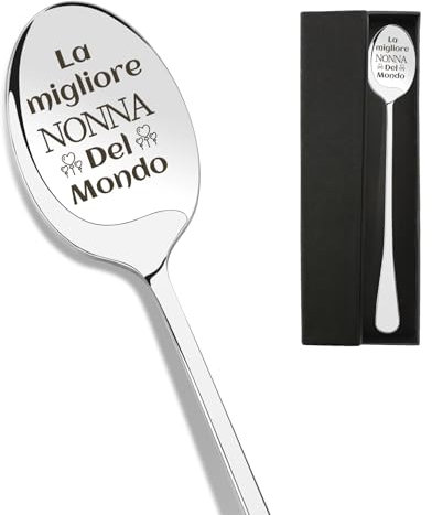Regalo Nonna,Regalo Festa dei Nonni,Idee Regalo Nonna,Regalo Nonna Compleanno,Regalo Nonna Natale,Festa Della Mamma Idee Regalo,1PCS Cucchiaini da Caffè Acciaio Inossidabile