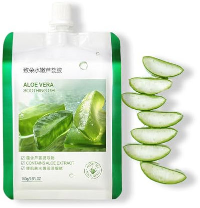 Shefave Aloe Vera Gel Feuchtigkeitscreme für Gesicht Körper, Trockene Haut Sonnenbrand Gel After Sun Gesicht, Nahrhafte Moisturizer, Natürlich, Rein & Ohne Duftstoffe Körperpflege, 160g