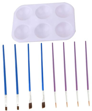 TOPPERFUN 9pcs Brush Palette for Models Coloring Tools Diy Model Painting Small Brushes Mixing Palette Detail Work
