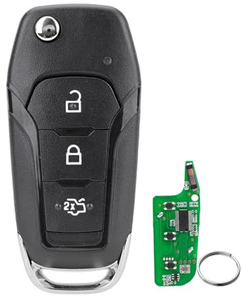 Clé télécommande 3 boutons pour Ford Transit Tourneo Connect Courier Custom Fiesta Mondeo Focus KA+ Galaxy Mustang Puma S-Max 433 MHz avec porte-clés