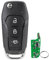 Clé télécommande 3 boutons pour Ford Transit Tourneo Connect Courier Custom Fiesta Mondeo Focus KA+ Galaxy Mustang Puma S-Max 433 MHz avec porte-clés