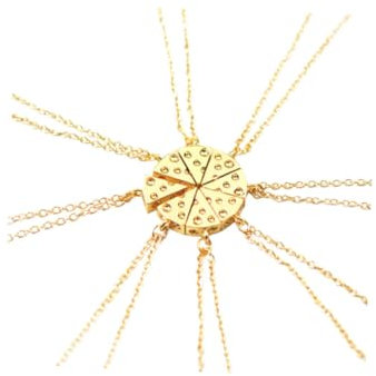 GALPADA 8 Pièces collier bijoux cadeau colier femme sautoir fantaisie bijoux d'amitié pendentif scie sauteuse collier en forme de pizza collier meilleur ami personnalité ensemble chaîne