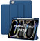 CACOE Coque pour iPad Pro 11 Pouces 2024 M4 avec Porte Stylo - Coque Arrière Flexible en TPU pour iPad Pro 11 Pouces 5ème Génération avec Fonction Support, Bleu Marine