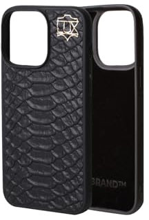 Custodia per iPhone in Vera Pelle, Antiurto con Motivo Costiera Amalfitana o Mamba, 16, 16 Pro, 15, 15 Pro, 14, 14 Pro, 13 (Mamba Nera, iPhone 15 Pro)